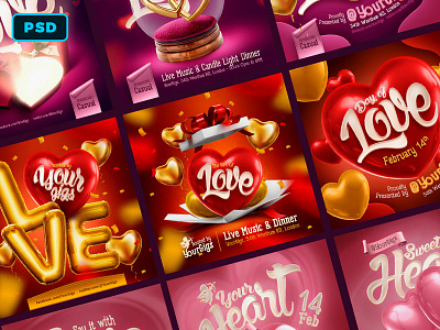 Valentine,s Day Instagram Templates Pack