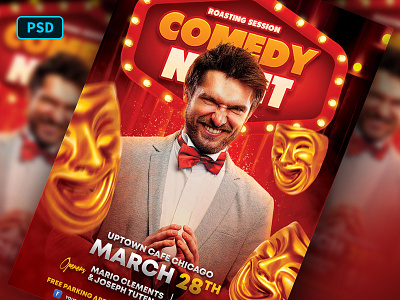 Stand Up Comedy Flyer Template comedian comedy comedy show flyer template graphicriver humor jokes photoshop poster template stand up comedy