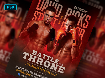 Boxing Match Flyer Template boxing boxing club boxing match creative market fighting flyer flyer template gym photoshop poster poster template sport