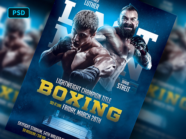 Boxing Poster Template designs, themes, templates and downloadable ...