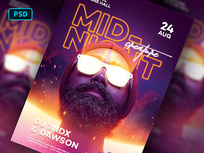 Dj Flyer Template Night Creature dj dj flyer template dj party dj poster template edm flyer template graphicriver party party flyer template photoshop photoshop flyer template poster template