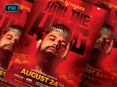 King Red Party Flyer Template