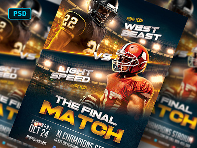 Football Match - Flyer Template american football design flyer template football graphicriver photoshop photoshop flyer poster template sports design