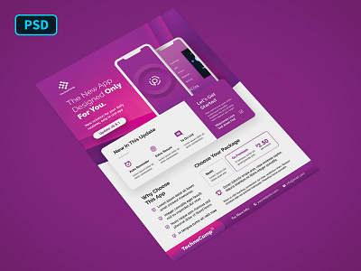 Mobile App Promotion Flyer Template commerce flyer flyer template graphicriver mobile app mockup photoshop poster poster template promotion psd template