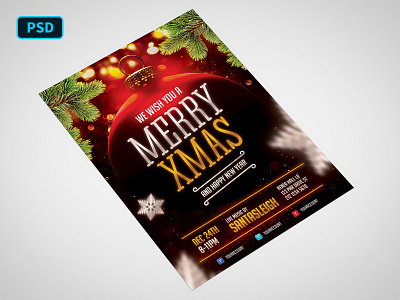 Merry Christmas Flyer Template christmas christmas card christmas eve christmas party flyer flyer template graphicriver merry christmas natal photoshop poster poster template xmas