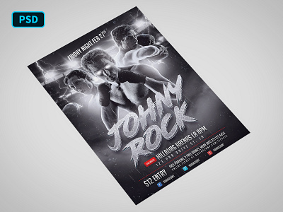 Boxing Player Flyer Template PSD