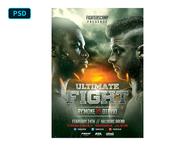 Boxing MMA Poster Template boxing fight fighter flyer flyer psd flyer template mma poster poster psd poster template sports ufc