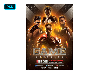 Boxing Flyer PSD Template boxing boxing flyer boxing flyer psd boxing flyer template boxing poster boxing poster psd boxing poster template creative market mma photoshop photoshop psd sports design