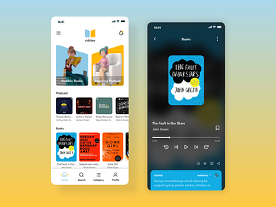 Ridsten - Audiobook & Podcast Mobile App Design