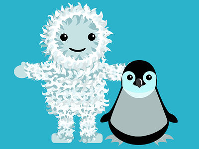 Yeti&Penguin character illustration penguin yeti