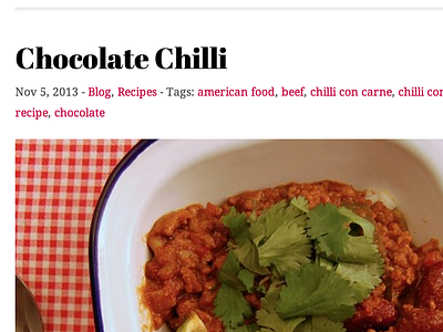 Chocolate chilli blog google fonts wordpress