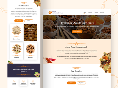 Nuts & Spices Retailer website UI/UX concept dry fruit website ecommerce nuts website online store shopping cart spices website store ui uiux web design web ui website ui