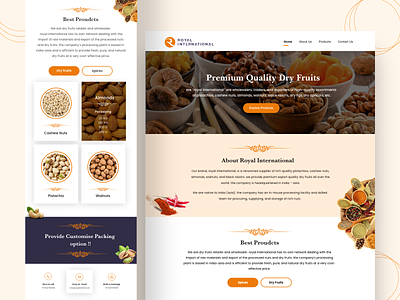 Nuts & Spices Retailer website UI/UX concept