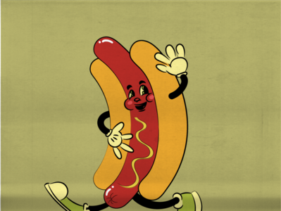 Retro Hot Dog Mascot Concept Stock Illustration - Download Image Now - Hot  Dog, Retro Style, Cartoon - iStock