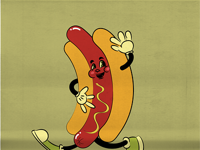 Hot Dog Logo Vintage