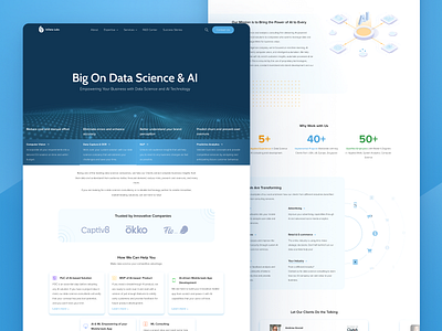 Landing Page for AI & Data Science Company InData Labs ai artificial intelligence b2b b2c consulting data science face recognition home page icons landing landing page lettering machine learning mvp technology typography website