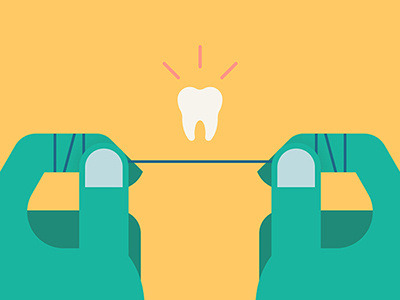 The Aging and Anti-Aging Habits - Flossing Teeth