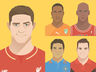 Five Portraits didier drogba michael jordan portrait ron barassi sachin tendulkar steven gerrard