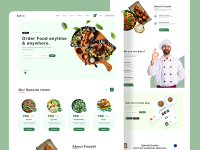 Safron Restaurant Website Design app best dribbble shot clean creative designer food food and drink food app food delivery food illustration food ordering popular shot resturant tazrin trendy design uiux visual design web website design