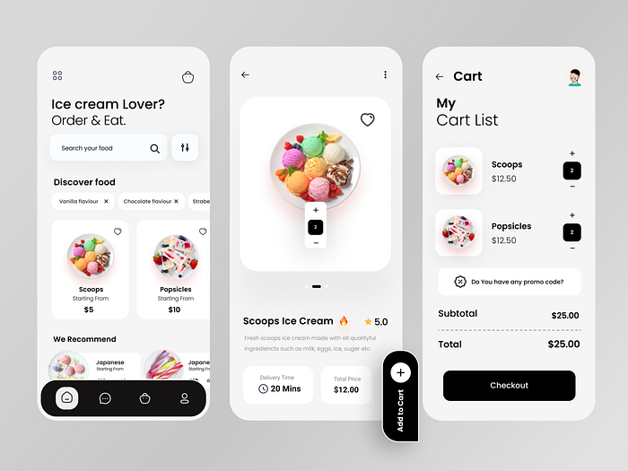 Food Ordering App UI Design by Mst Tajrin Nahar on Dribbble
