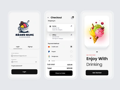 Food Ordering App UI Design android app e commerce app fast food food delivery app food menu food ordering app food website ice cream ios login ui minimal onboarding app popular shot restaurant app resturant app sign up ui store tazrin ui ux