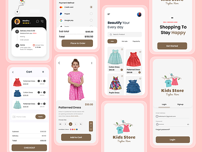 E-commerce Shop App UI app design app ui clothes shop clothes store e commerce shop e commerce web kids shop products app sell store app tazrin uiux web design