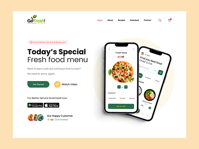 Gofresh Food Delivery Landing Page app designer delivery app eat eating food delivery food delivery landing page food delivery service food delivery web food order recipe app restaurant app restaurant web tazrin uiux web design web designer