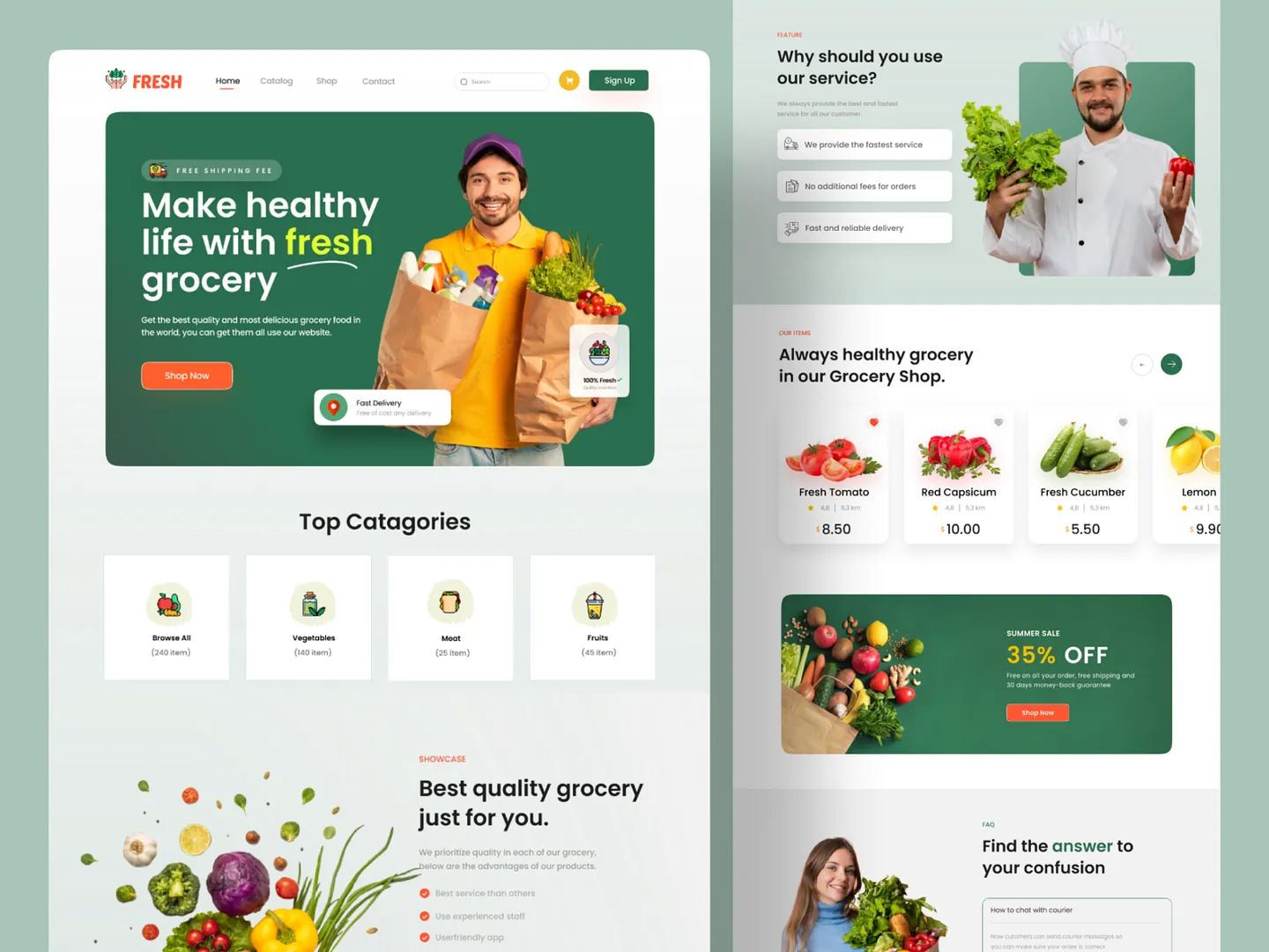 Modern Grocery Website Design for Fresh Produce