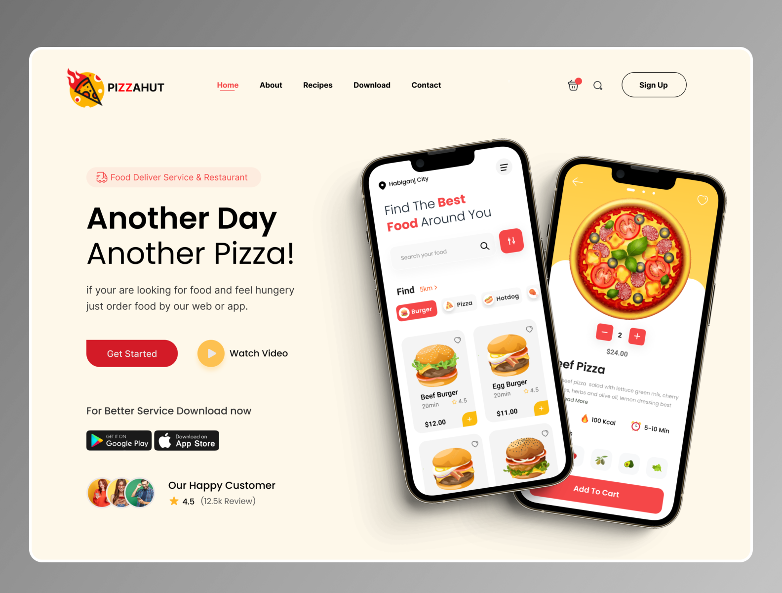 Food Delivery Landing Page By Tazrin On Dribbble