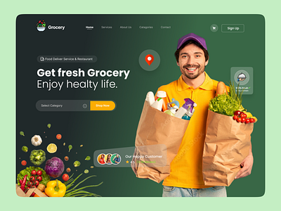 Grocery shop Website UI delivery designer e commerce ecommerce food food website grocery grocery website home page landing page landingpage minimal online food order shop store tazrin ui ux vegetable web