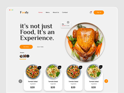 Foody Restaurant Landing Page UI