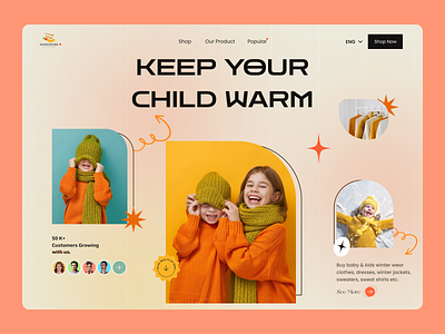 Baby Cloths Shop Web UI Design Exploration