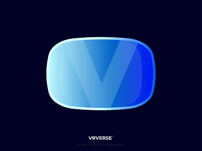 VRVERSE ar ashicks logo brand branding concept logo futur futuristic logo logo design logodesigner media metaverse modern logo streaming videos virtualreality vr vr box vr gear vrverse