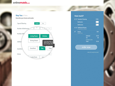 Booking Form Design for Maid Website form interactive maid web