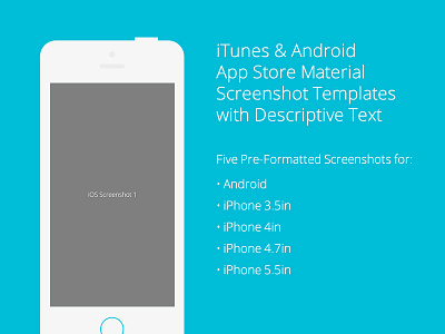 iTunes & Android App Store Material Screenshots Template