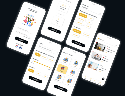 Flat & Flatmates adobexd minimal mobile app mobile ui uidesign