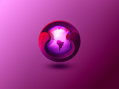 Earth shield design icon illustration logo vector vpn