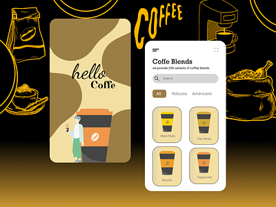 Coffee shop app branding coffee coffeeshop design icon ui ux
