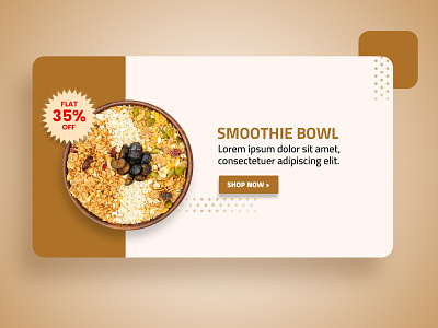 Smoothie Bowl Banner Design branding food graphic design healthy food landing page main banner smoothie smoothie bowl ui