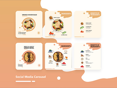 Social Media Carousel | Healthy Food carousel graphic design healthy food instagram social media post