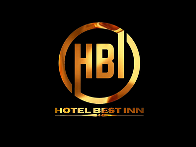 Hotel Best Inn Logo Design with Gold ref. - Deepflax