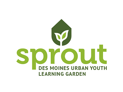 Sprout Logo brand des moines garden graphic green identity iowa learning mark museo sprout typography urban youth