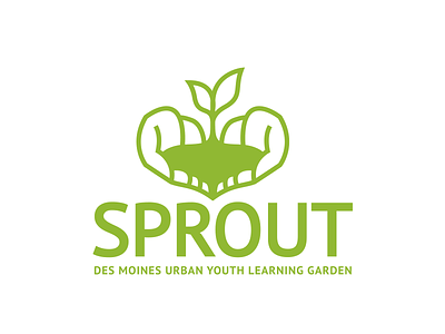 Sprout Logo Concept #1 brand des moines garden graphic green identity iowa learning mark museo sprout typography urban youth
