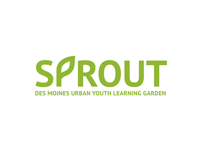 Sprout Logo Concept #2 brand des moines garden graphic green identity iowa learning mark sprout typography urban youth