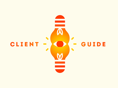 Client Guide Logo bright client client guide eye guide lightbulb logo mark shapes vector venn diagram warm
