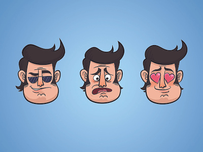Character Samples cartoon character cool drawing dude guy head illustration love profile sample scared