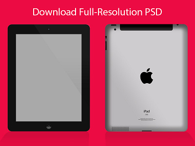 iPad Mockup PSD - Black back download free front ipad layer style mockup photoshop psd resource retina vector