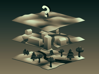 Faux 3D Prototype 3d city geography illustration illustrator isometric layer layers low poly map prototype wip