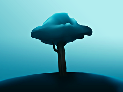 Tree 3d hill illustration nature prototype tree wip