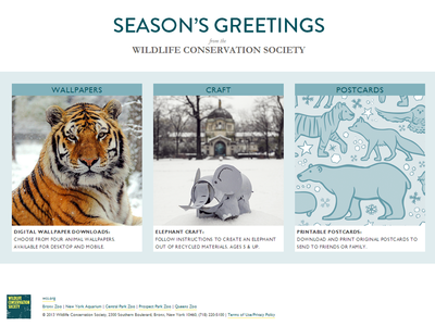Season's Greetings from WCS animals bootstrap holiday interactive marketing seasons greetings site wcs web website wildlife conservation society zoo